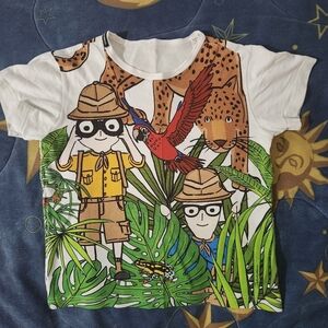 Dolce & Gabbana Green and Brown Short Sleeve Tee